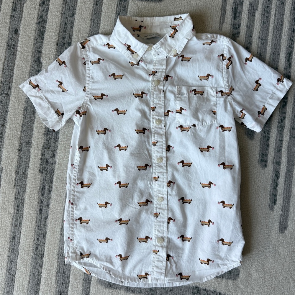 Janie & Jack Patriotic Short Sleeve Button Down